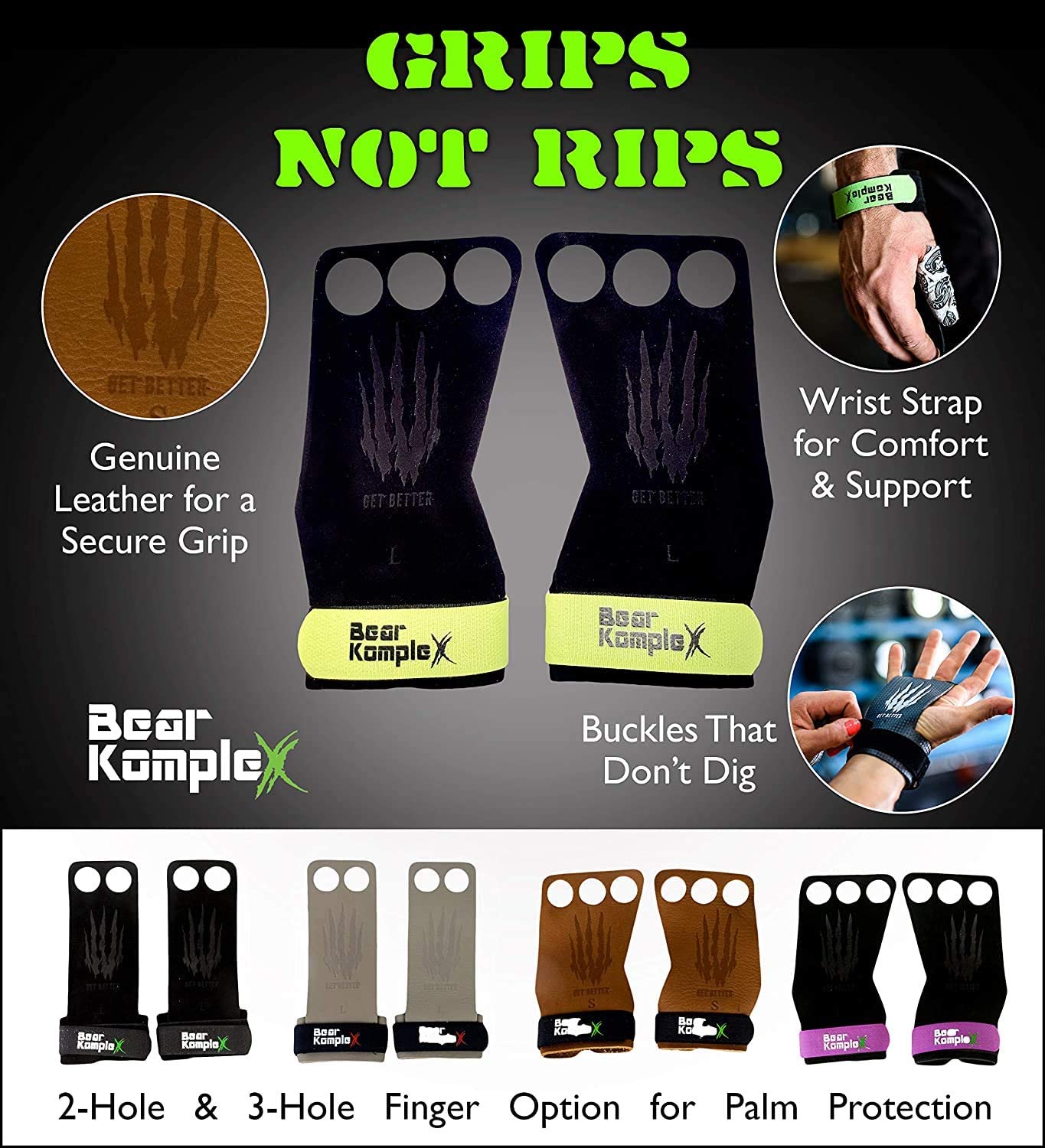 Grips - Bear KompleX - 'Carbon Comp' - 3 holes - lila
