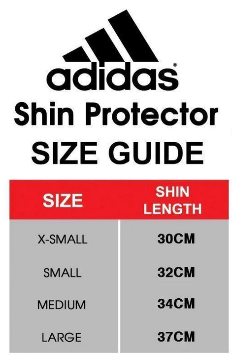 sizeguide benskydd adidas rød