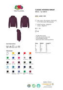 Luvtröja - Fruit of the Loom - 'Classic' - Grå