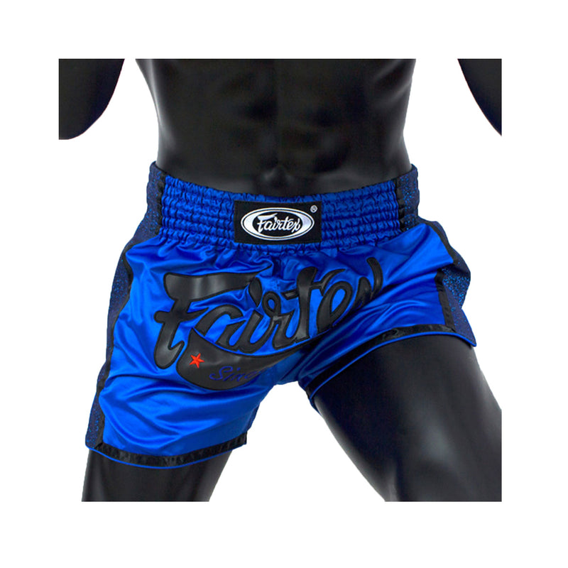 Muay Thai Shorts - Fairtex - 'BS1702' - Svart-Blå