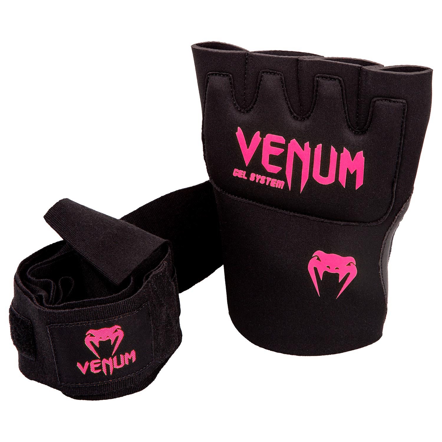 Inderhandske - Venum Gel Glove Wraps "Kontact"- Sort/Neo Pink