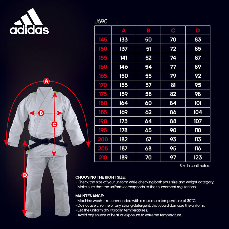 Judo Uniform - Adidas Judo - 'Quest J690' - Vit-Gul