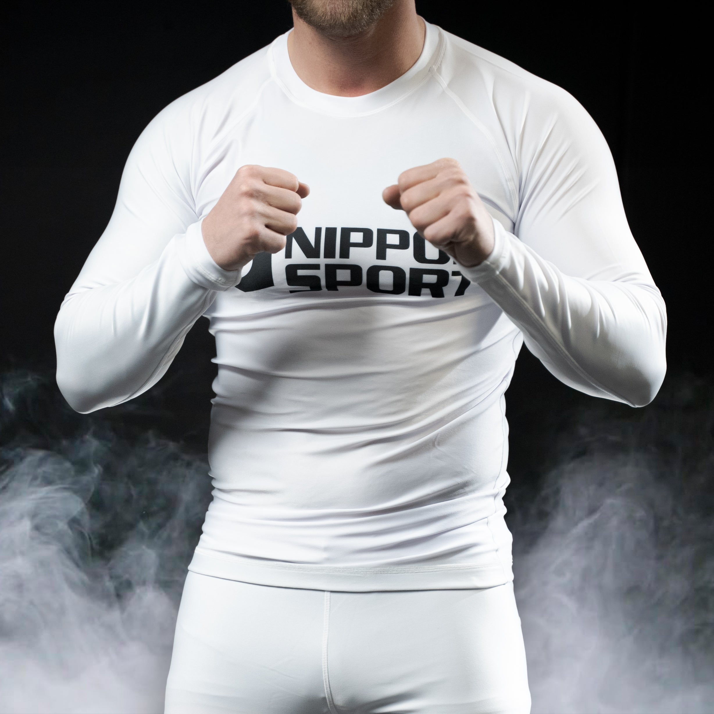 Rash Guard - Nippon Sport - 'Long sleeves' - Vit