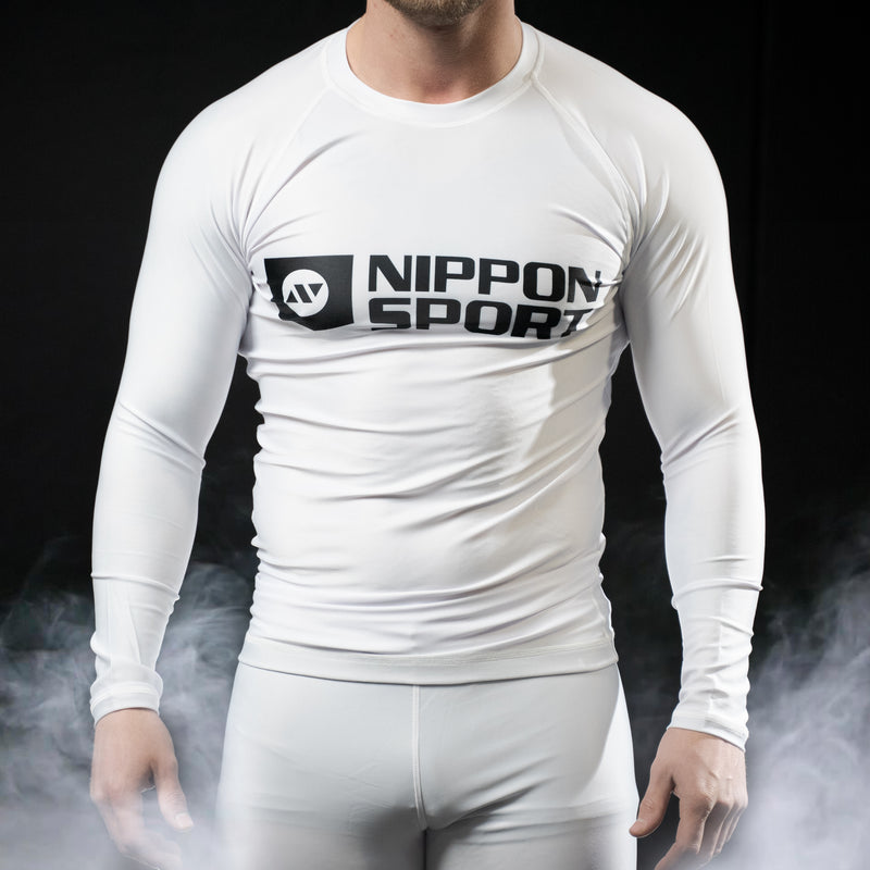 Rash Guard - Nippon Sport - 'Long sleeves' - White
