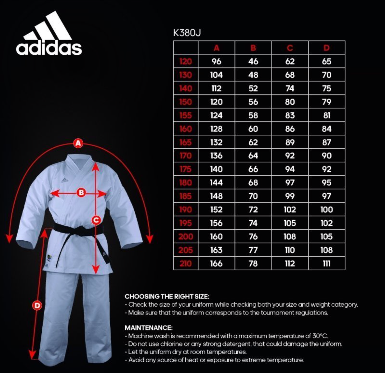 Karatedräkt - Adidas Karate - 'K380J ' - WKF - Vit