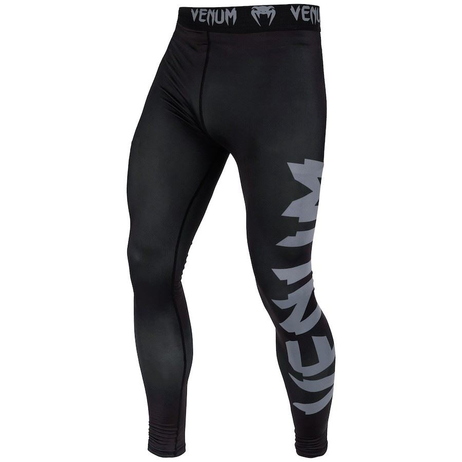 Grappling Tights - Venum Spats - Giant Sort/Grå