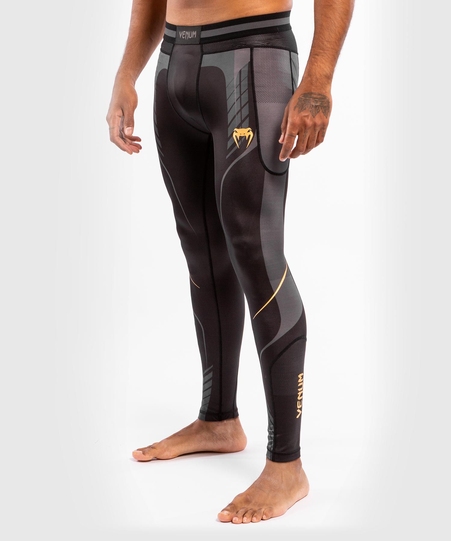 Compression Tights - Venum - 'Athletics' - Black-Gold